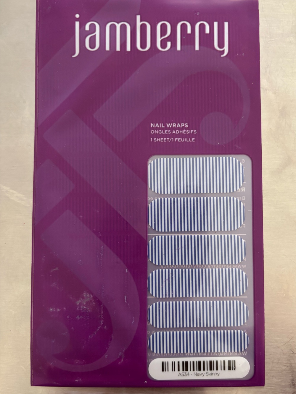 Jamberry Nail Wraps | Navy Skinny | NWT